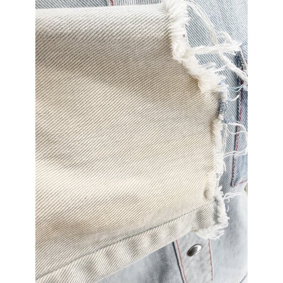 Chambray Denim Western Embroidered Vintage Shirt S - Picture 6 of 9